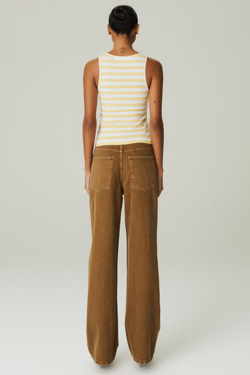 CALCA JEANS BAGGY MARROM